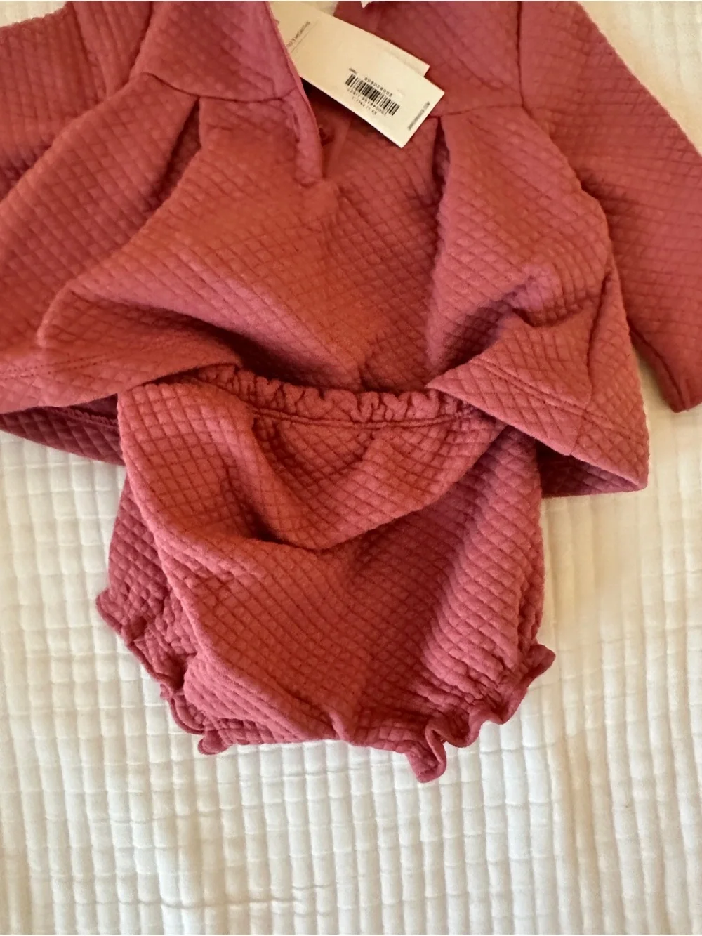 Baby Girls' Quilted Rust Pink Top & Bloomers Set